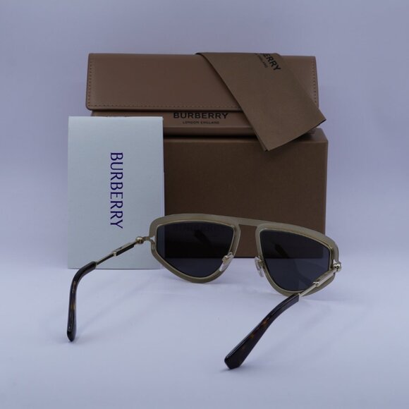 Burberry BE3150 110987 Geometric Sunglasses - Gold/Grey - Picture 9 of 9
